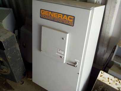 A generac transfer switch tested and ready to help provide backup power with a standby generator.