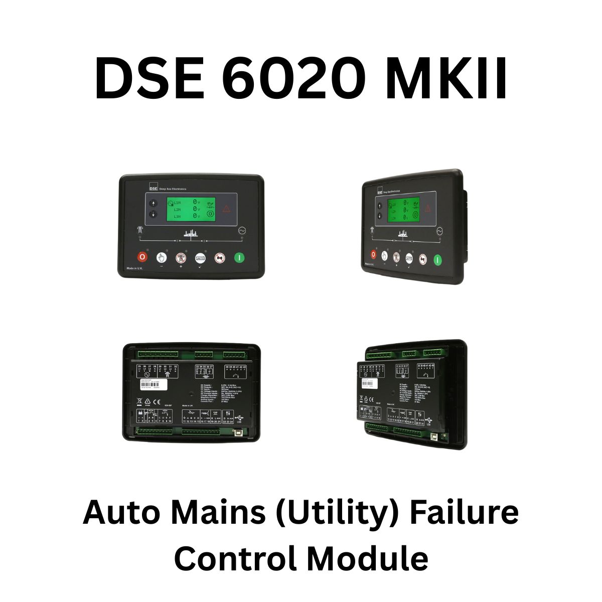 DSE 6020 MKII Auto Mains (Utility) Failure Control Module for diesel and gas generator sets – industrial and commercial power management controller
