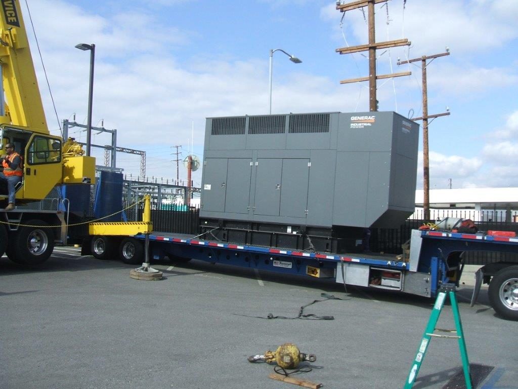 An Industrial Generac Generator on a trailer for installation in Portland, Oregon