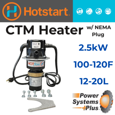 Hotstart CTM25210-N00 Engine Block Heater | 2.5 kW 240v Temp Range 100-120 F w/ 48" Cord & NEMA Plug