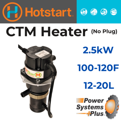 Hotstart CTM25210-A00 Engine Block Heater | 2.5 kW 240v Temp Range 100-120 F w/ 9.8' Cord Without Plug