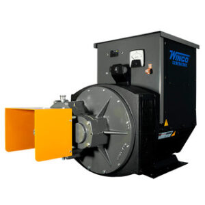 A black and yellow Winco 50PTOT4 generator