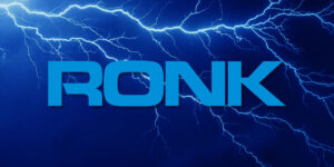 Ronk Electrical logo with lightning in the background