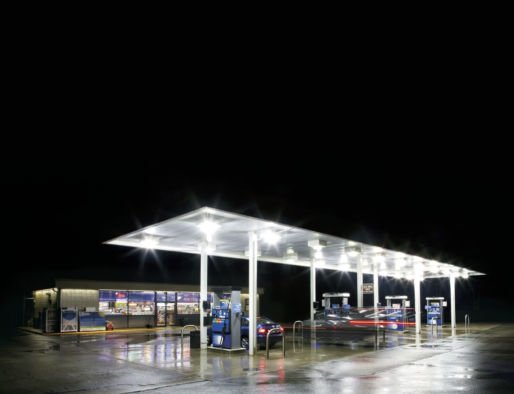 A generator installation at a gas station convenience store