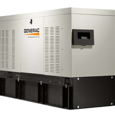 A tan Generac 20kw standby generator for oregon businesses
