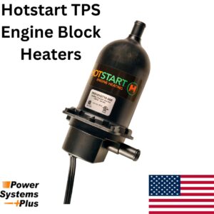A TPS engine heater from Hotstart thermal Management with the USA flag and power systems plus logo
