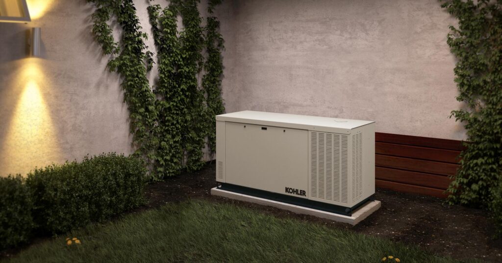 A backup standby generator installed by a property to maintain reliable backup power year-round