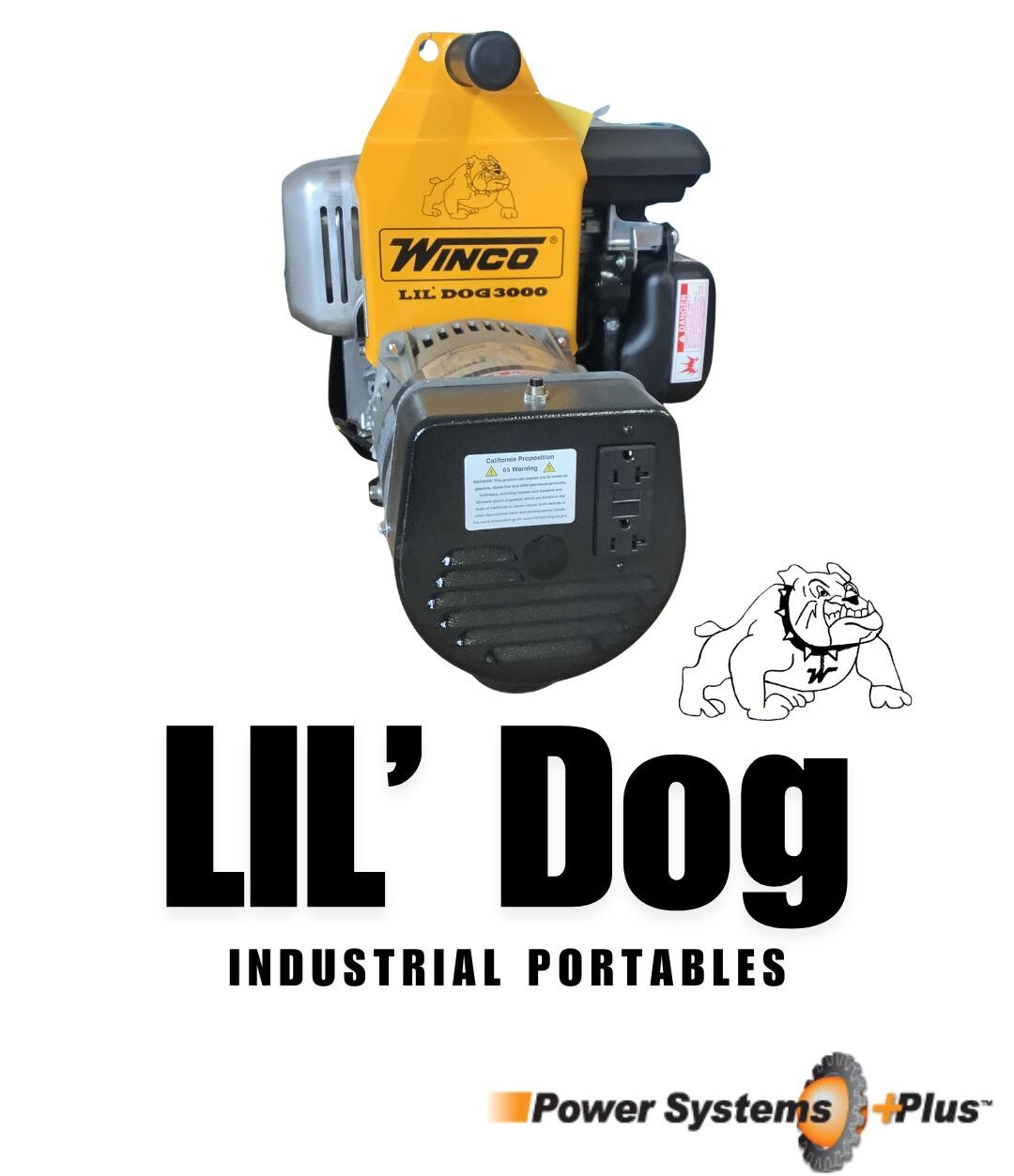 A yellow LIL' DOG Industrial Portable for backup power