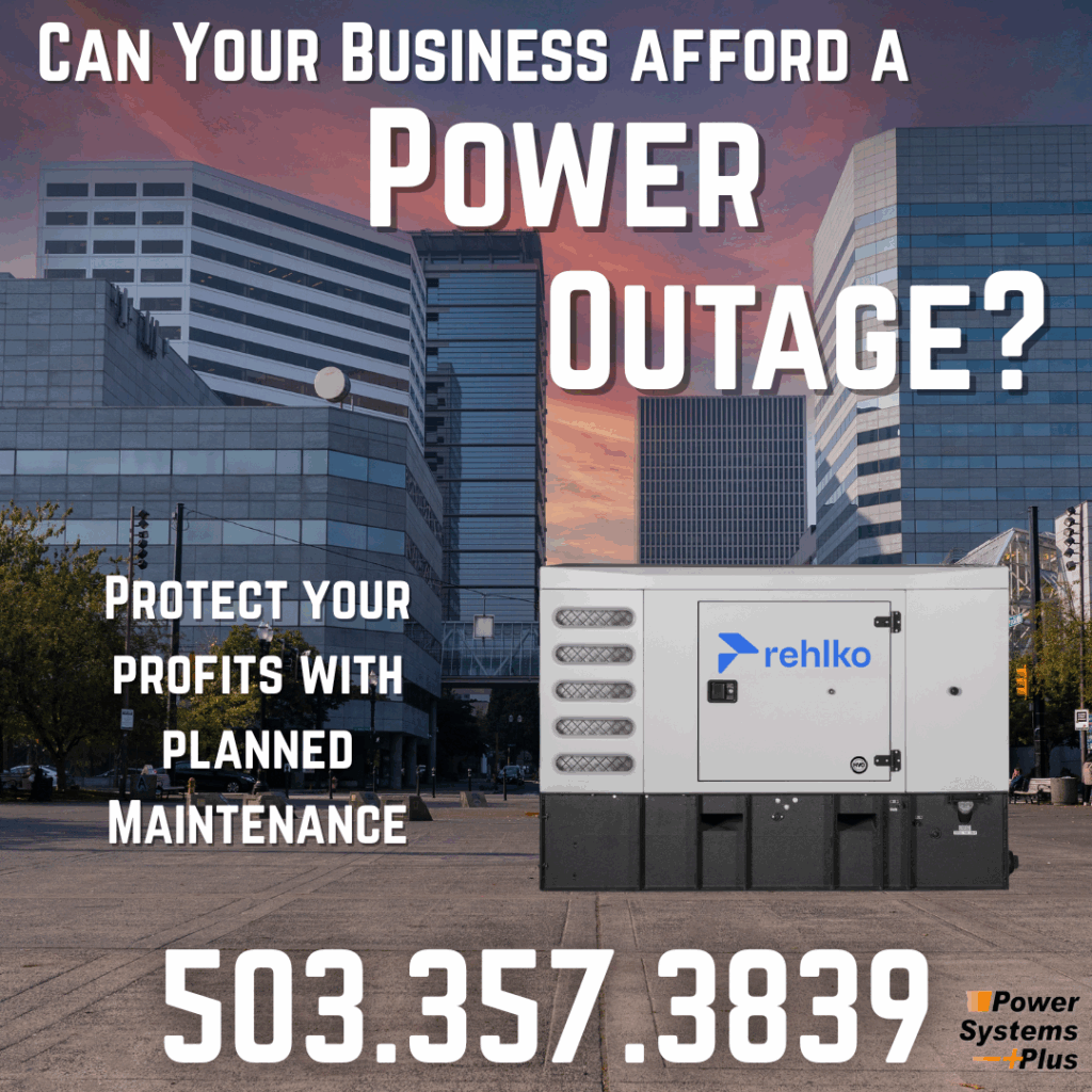 A Rehlko generator used to power commercial businesses in Portland, Oregon