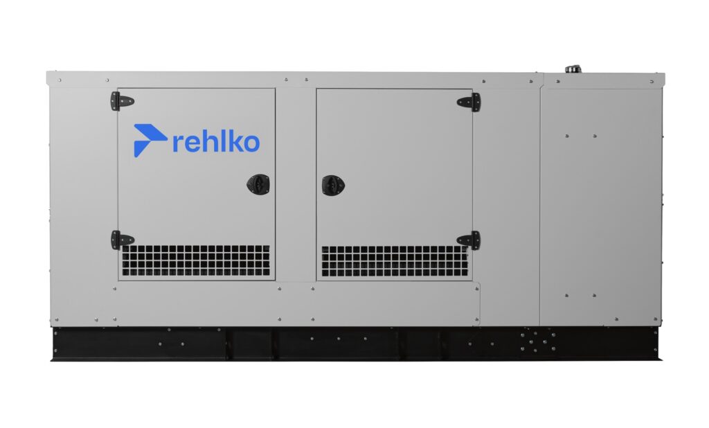 Rehlko KG80 industrial natural gas generator with enclosure