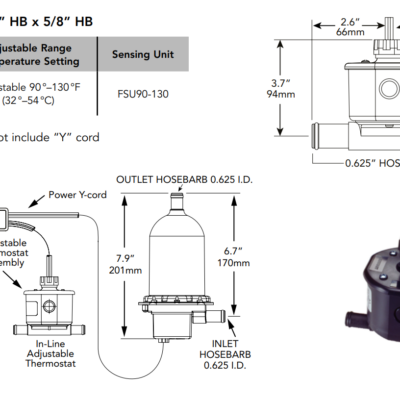 Hotstart FSU90-130 Sensing Unit | SENSING UNIT ADJ 90-130F FLANGED
